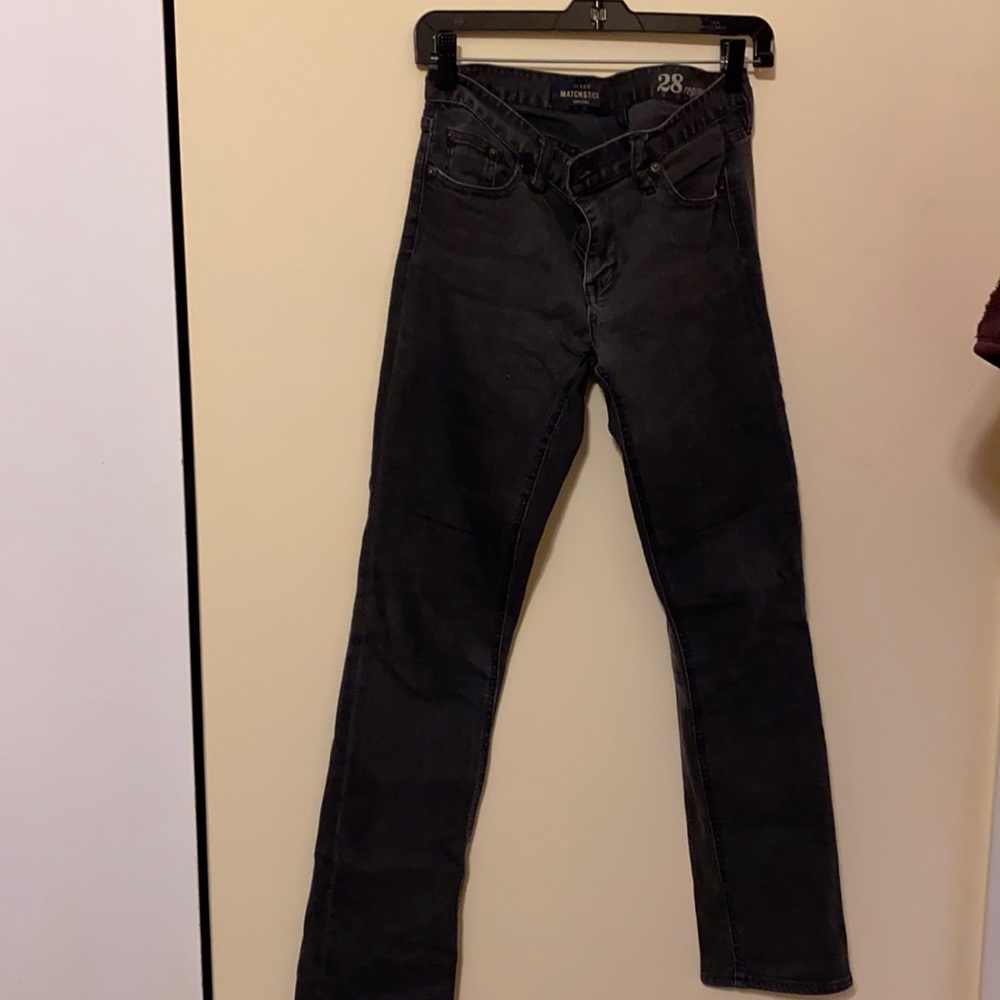 Jcrew matchstick jeans in faded black in size 28